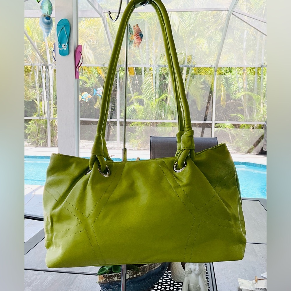 NWT, JC Fashions Citrus Green Vegan Leather Handbag
